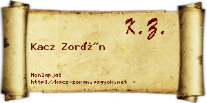 Kacz Zorán névjegykártya